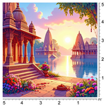 Sunrise Temple Background Backdrop