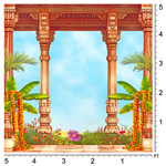 Sacred Temple Entrance Backdrop