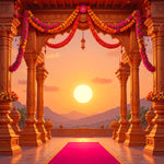 Suryast ke Saath Divya Mandap Backdrop