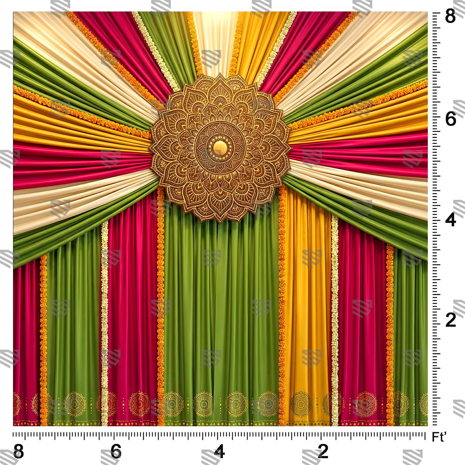 Vibrant Mandala Mehndi Drapes