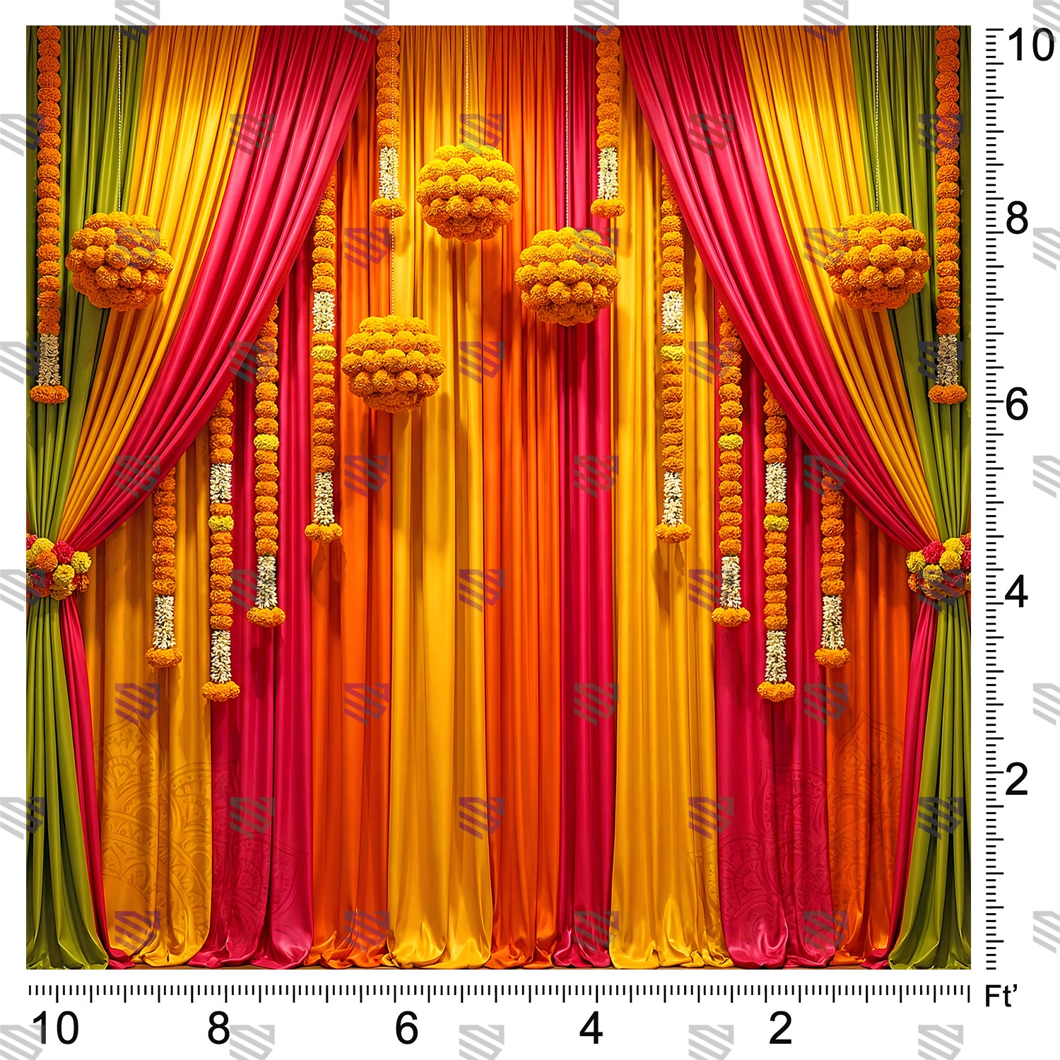 Vibrant Marigold Celebration Backdrop
