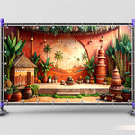 Tropical Village Baby Backdrop
