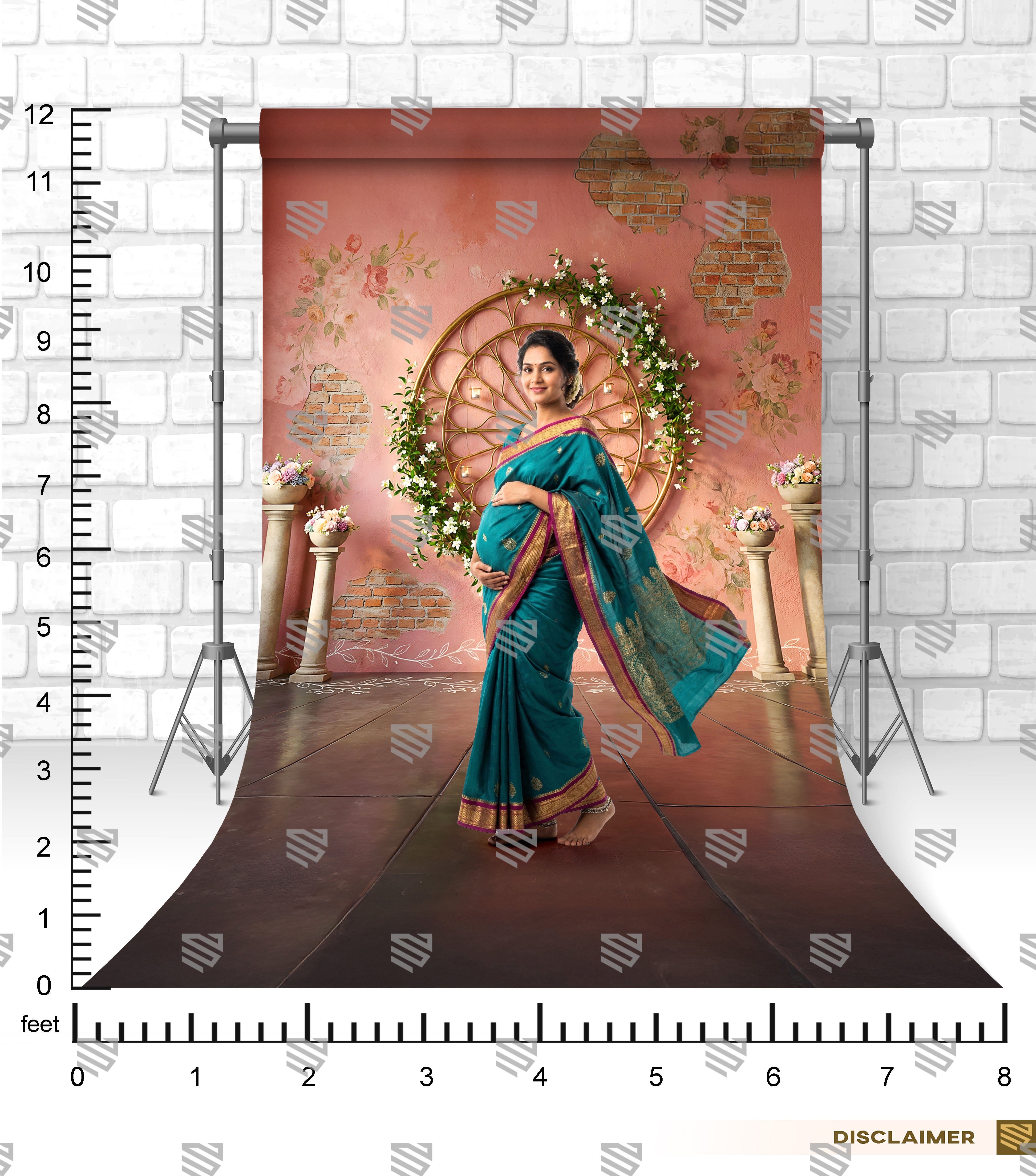 Vintage Floral Wheel Backdrop - Maternity Backdrop