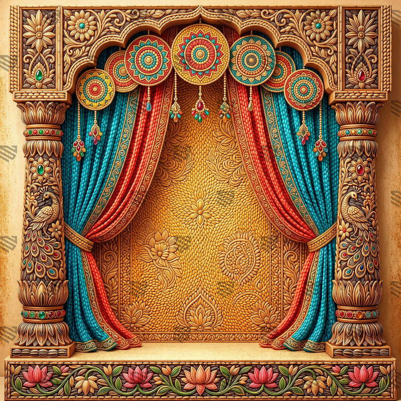 Vrindavan Rang Mahal Radha Krishna Janmashtami Decoration Backdrop