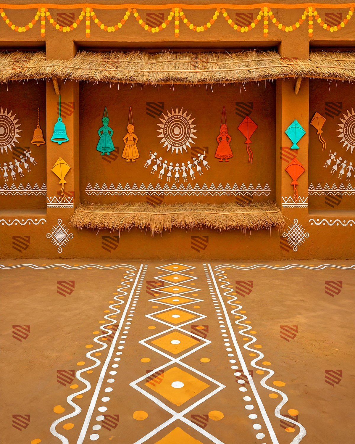 Warli Folk Art Courtyard