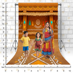 Folk Art Courtyard Background