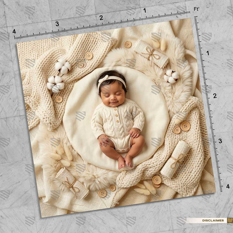 Warm Neutral Snuggle Nest - Newborn photography Backdrop