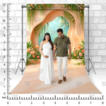 Floral Garden Arch Pregnancy Photoshoot Backdrop