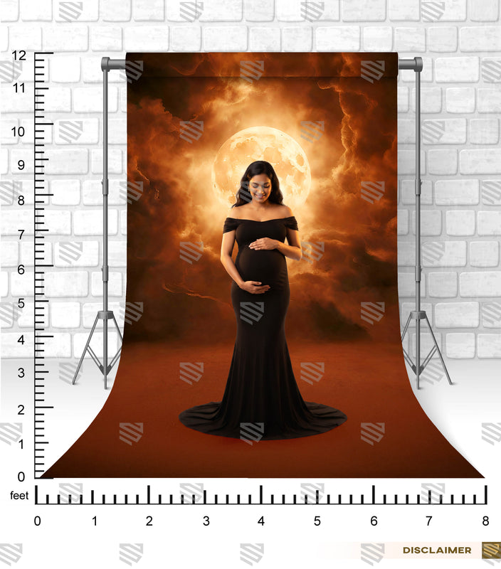 Celestial Fire Moon Maternity Photography Backdrop