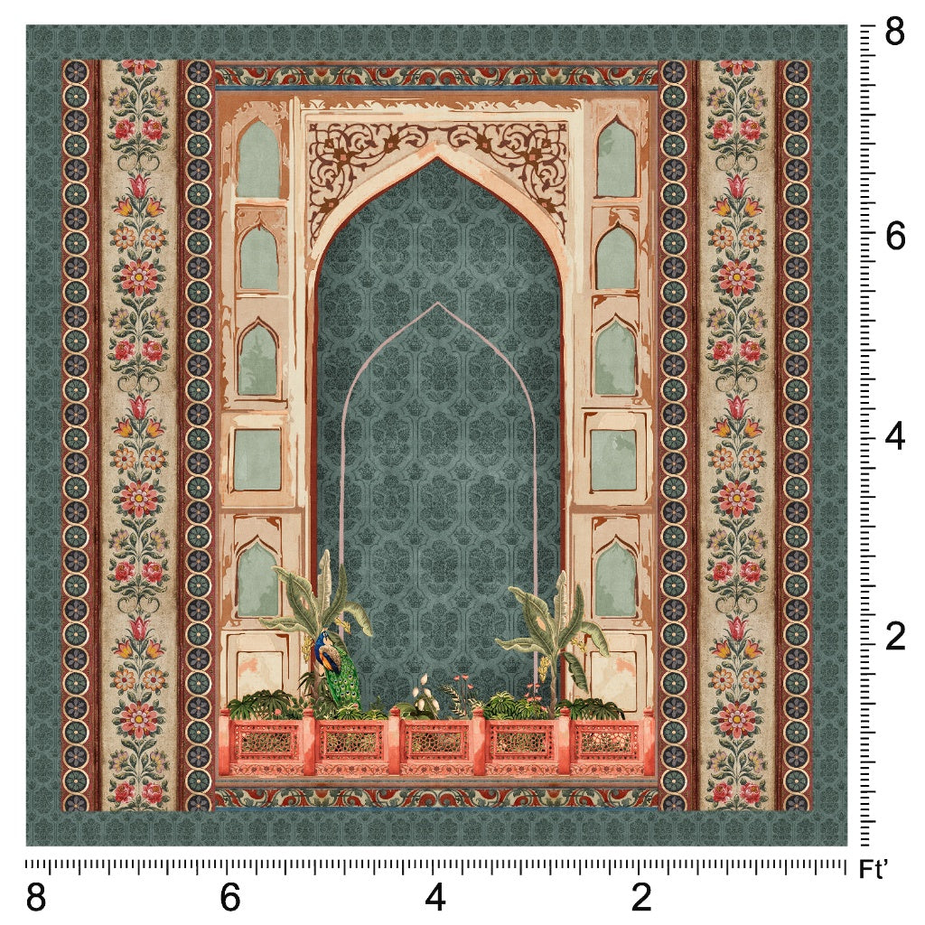 Peacock Niche – Floral Harmony in Royal Frame