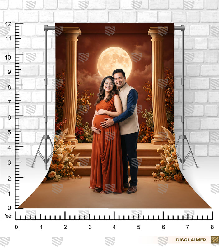 Moonlit Classical Floral Stage Maternity Photography Backdrop