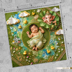 Resham Kesari Shringar Ganesha Newborn Baby Photography Backdrop