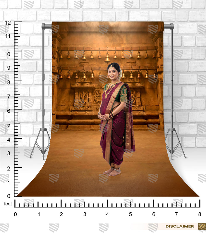 Sacred Temple Bells Maternity Photography Backdrop