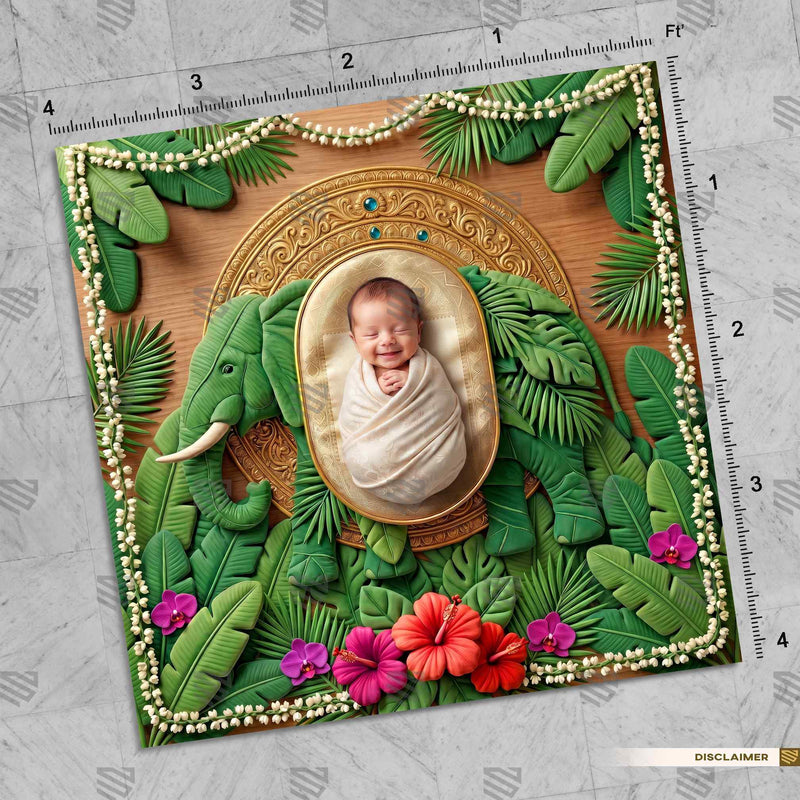 Vanraj Gajendra Vatika Ganesha Newborn Baby Photography Backdrop